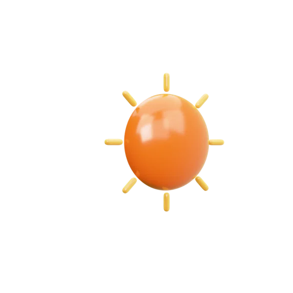Sun 2 3D icon, view 3