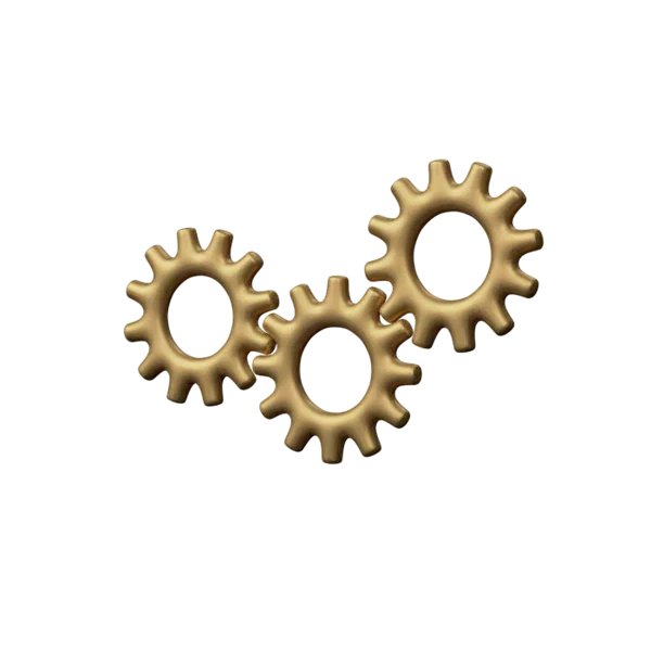 Cogs 2 3D icon, view 3