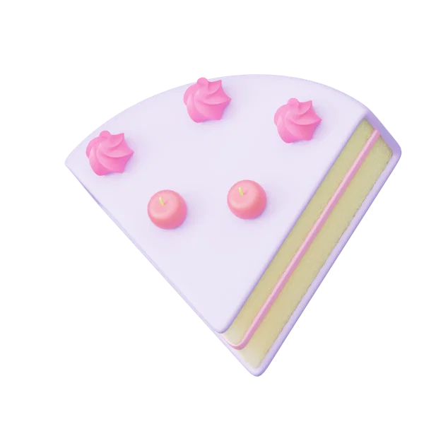 Birthday Cake Piece 3D icon, view 5
