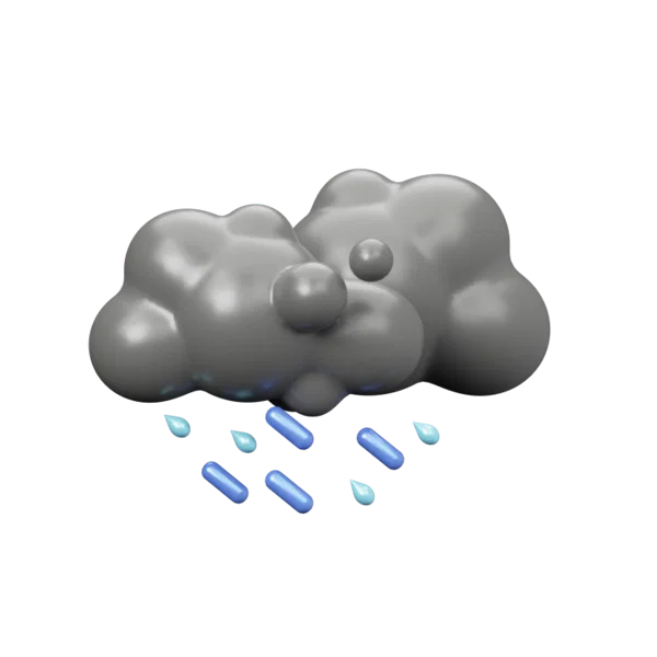 Raining under Stormyclouds 3D icon, view 1