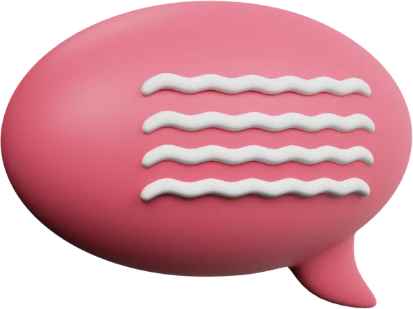 Speech Bubble 45 3D icon, view 3