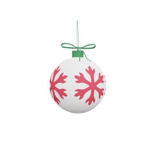 Ball (snowflake) 3D icon, view 3