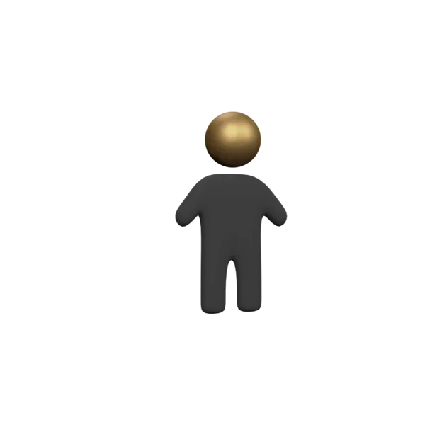 Figure man 3D icon, view 3