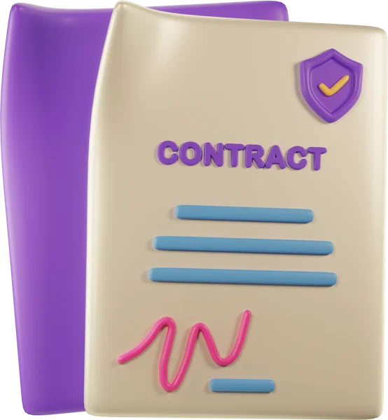 Contract 3D icon, view 3
