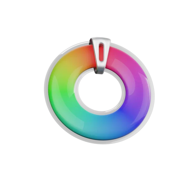Color wheel 3D icon, view 3