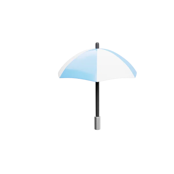 Umbrella 3D icon, view 3
