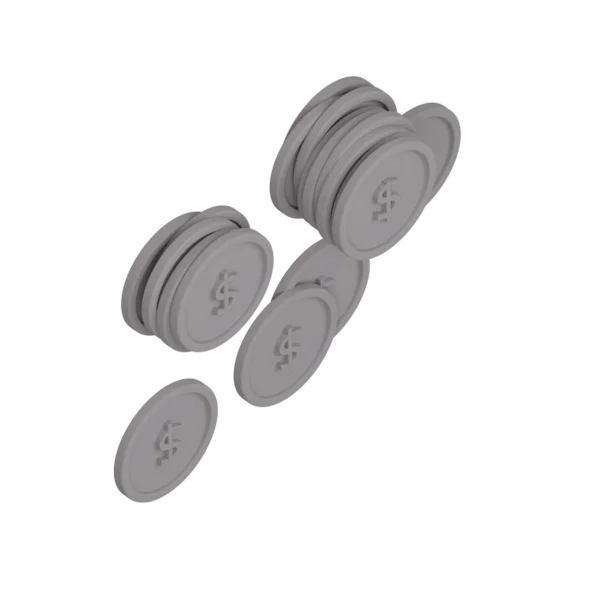 Coins 3D icon, view 4