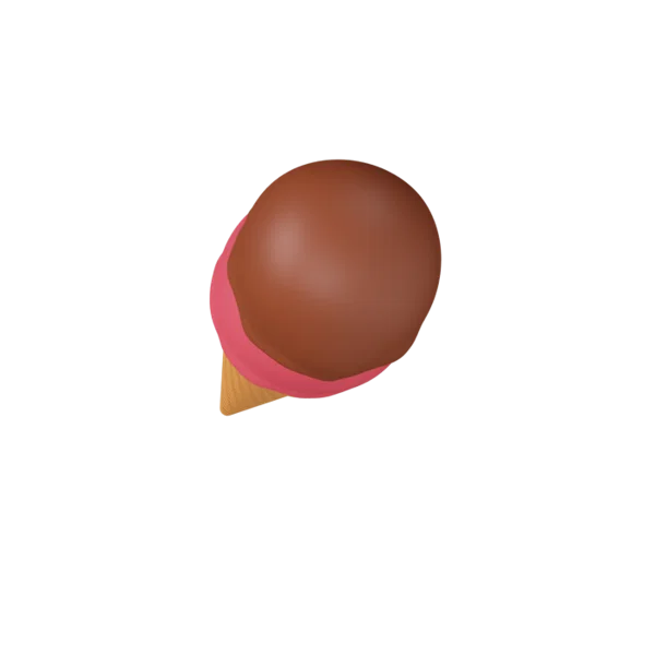 Ice Cream in Cone 3D icon, view 5