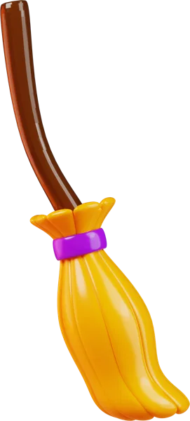 Broom 3D icon, view 1