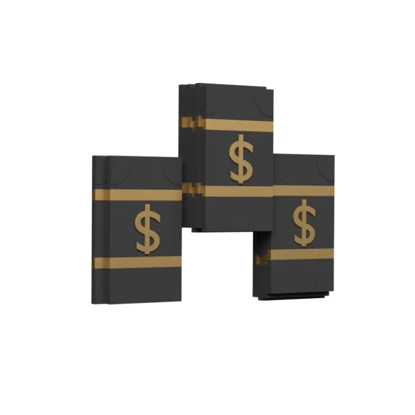 Bank Notes 3D icon, view 3