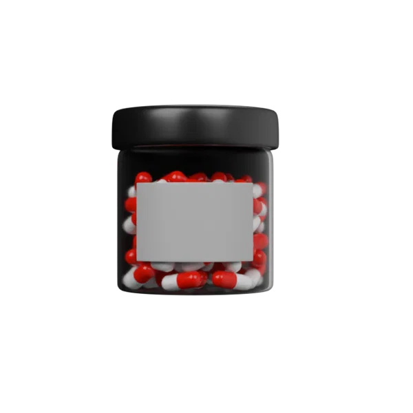 Pills in Vial 3D icon, view 1