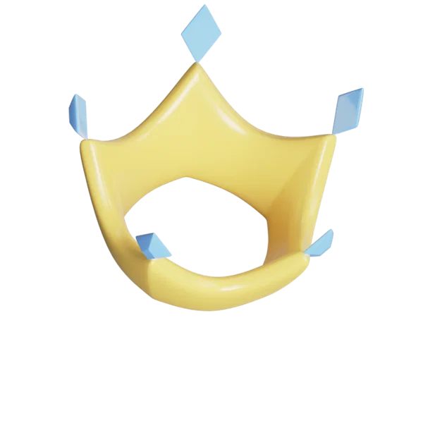 Crown 3D icon, view 4