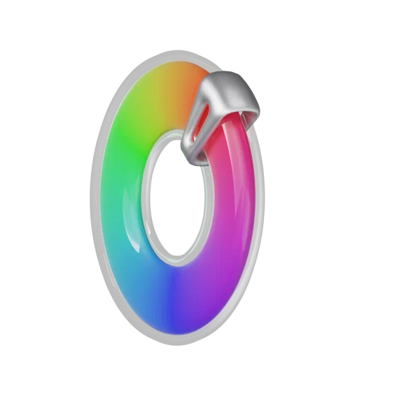 Color wheel 3D icon, view 5