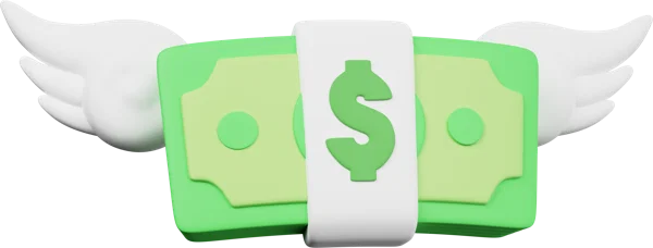 Flying Money 3D icon, view 1