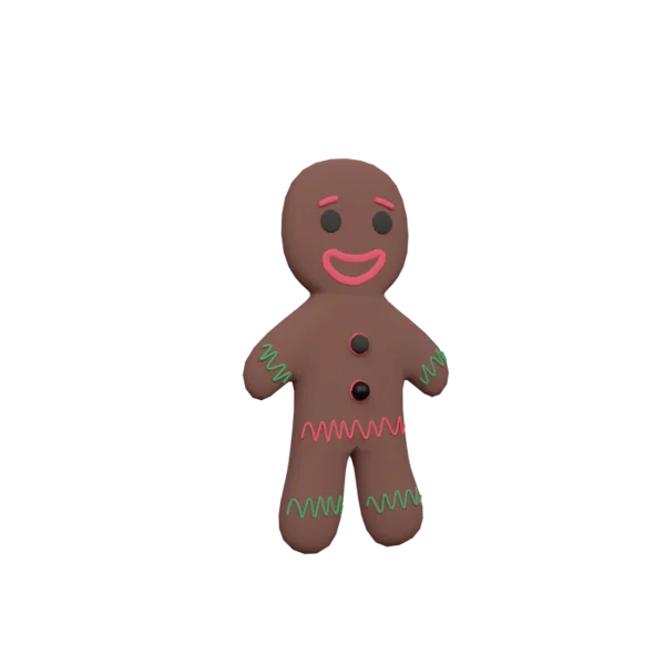 Gingerbread 3D icon, view 3