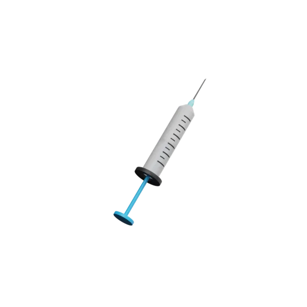 Injection 3D icon, view 3