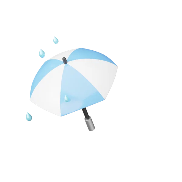 Umbrella rain 3D icon, view 5