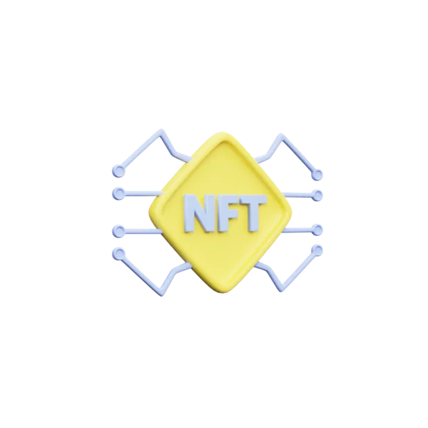NFT 3D icon, view 3