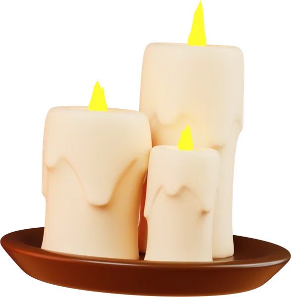 Candle 3D icon, view 3
