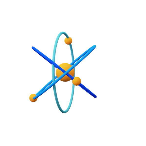 Atom 3D icon, view 2