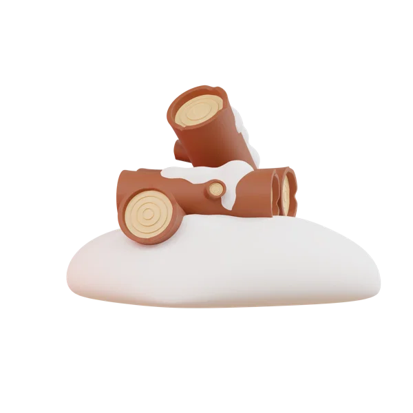 Log 3D icon, view 3
