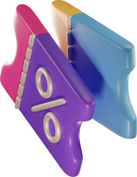 Coupon 3D icon, view 5