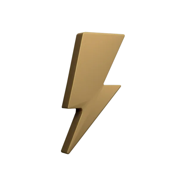 Thunderbolt 3D icon, view 5