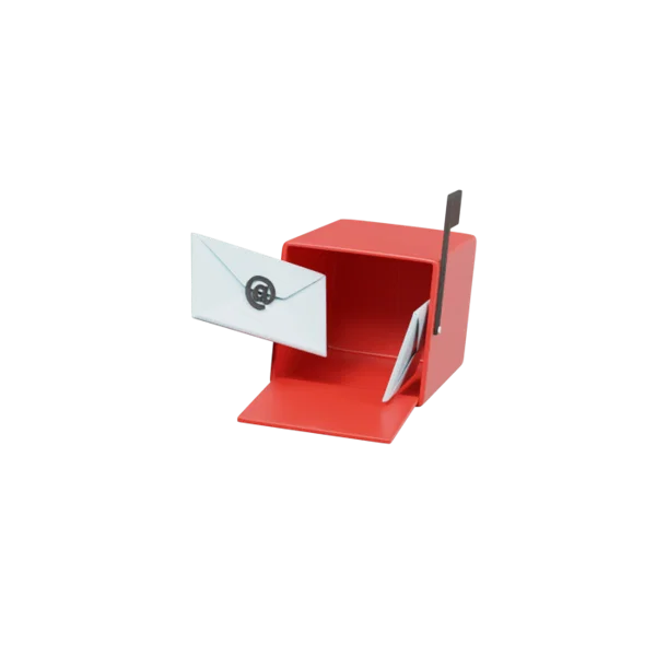 Email 3D icon, view 3