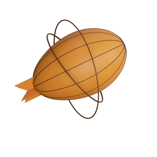 Zeppelin 3D icon, view 4