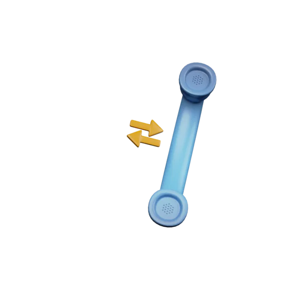 Telephone - Outgoing & Incoming 3D icon, view 3