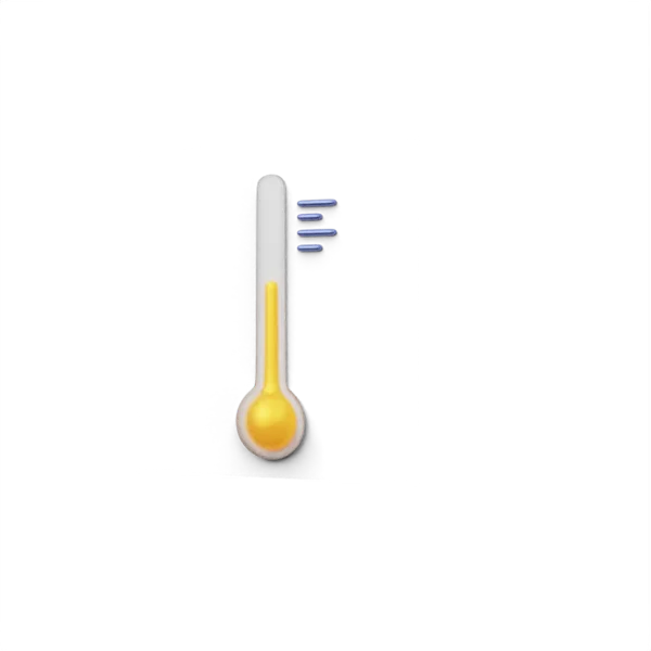 Thermometer moderate temprature 3D icon, view 2