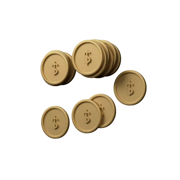 Gold Coins 3D icon, view 2