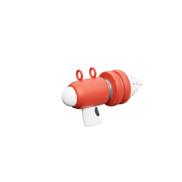 Space Gun 3D icon, view 3