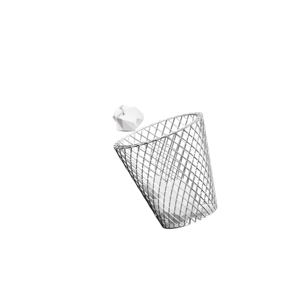 Bin 2 3D icon, view 3