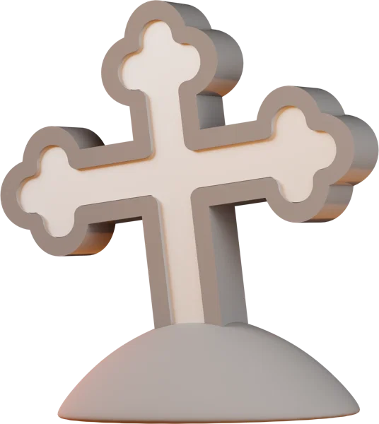 Cross 3D icon, view 2