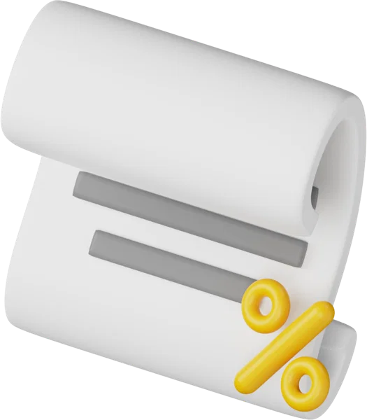 Percentage list 3D icon, view 5