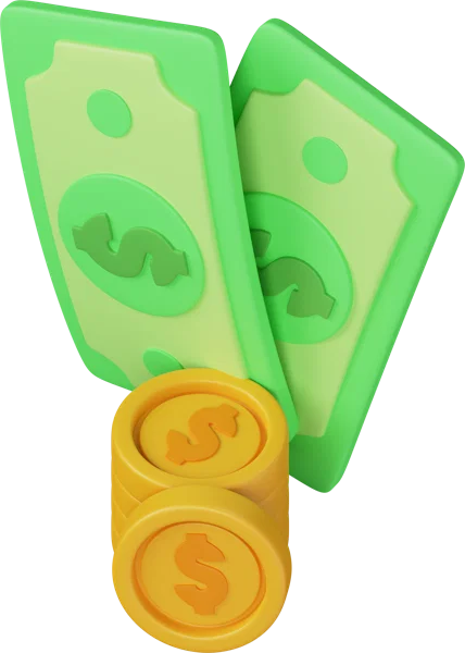 Money and Coins 3D icon, view 5