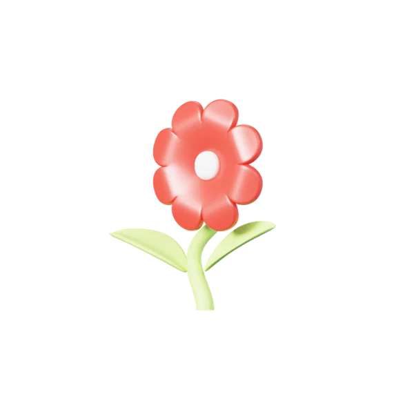 Flower 3D icon, view 1
