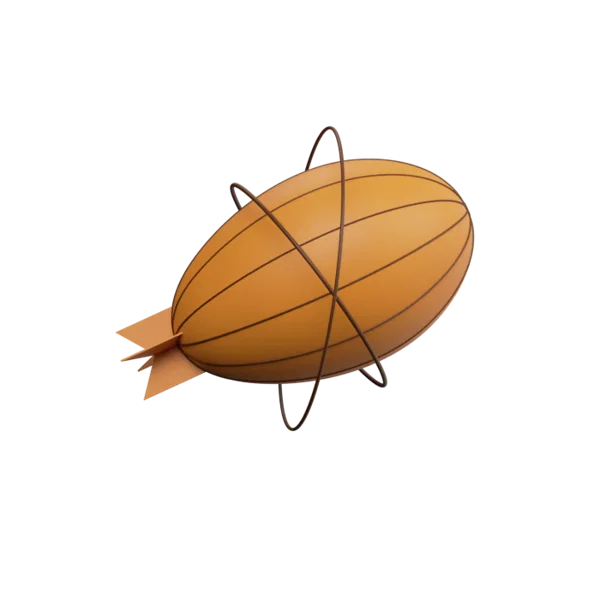 Zeppelin 3D icon, view 3