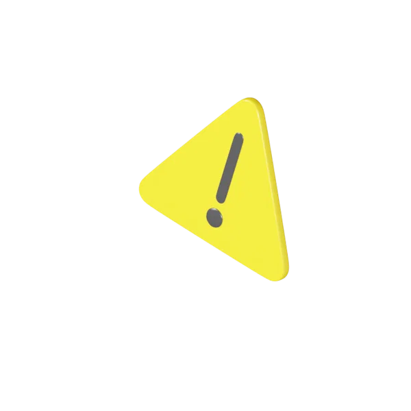Caution 3D icon, view 5