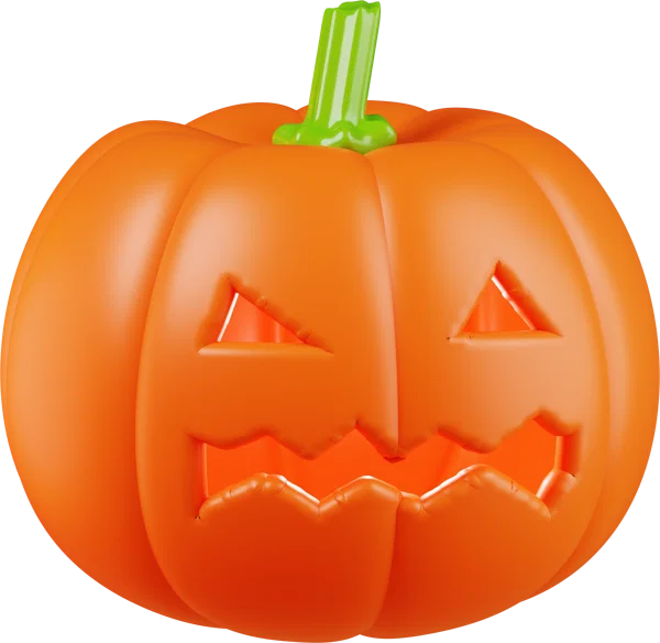Pumpkin 3D icon, view 1