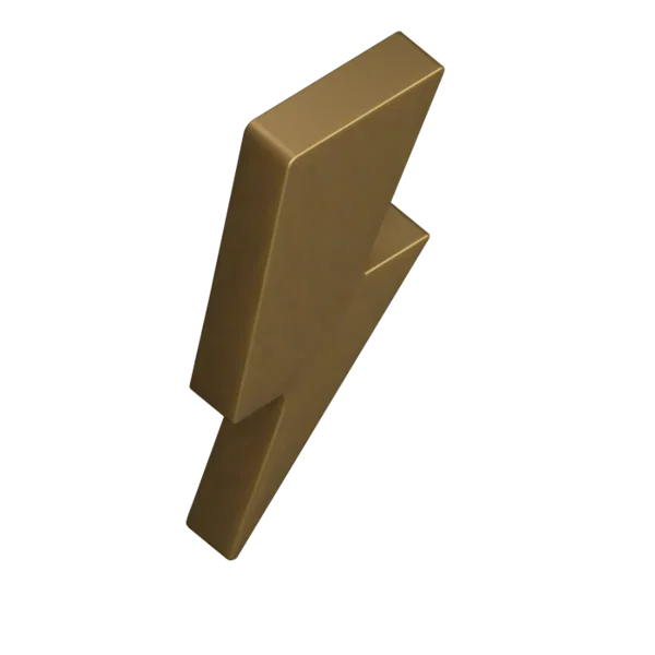 Thunderbolt 3D icon, view 1