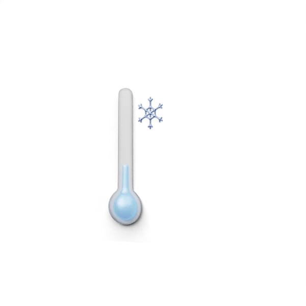 Thermometer low temprature 3D icon, view 2