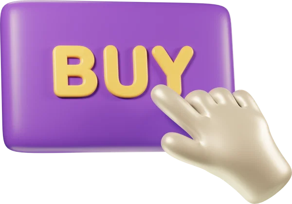 Buy button 3D icon, view 3