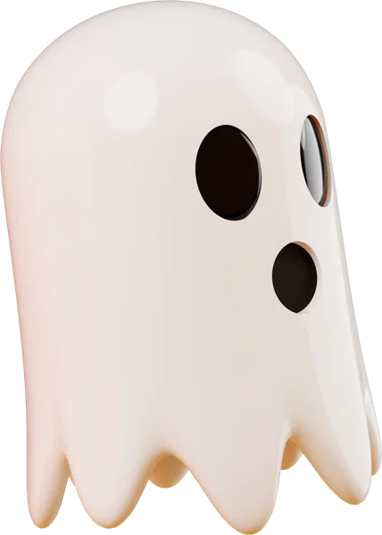 Ghost 3D icon, view 3