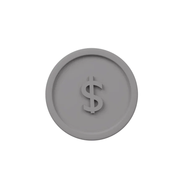 Coin 3D icon, view 1