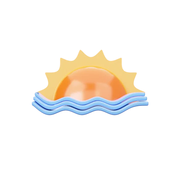 Sun over Water 3D icon, view 1