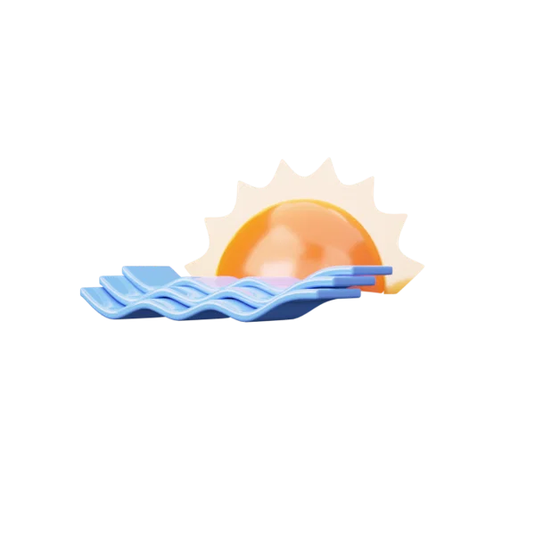 Sun over Water 3D icon, view 2