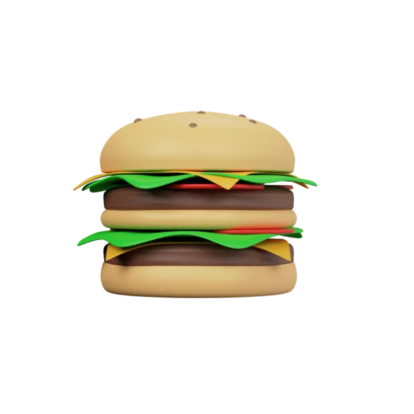 Burger 3D icon, view 1