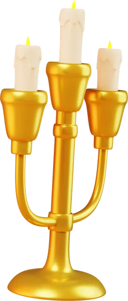 Candelabrum 3D icon, view 3